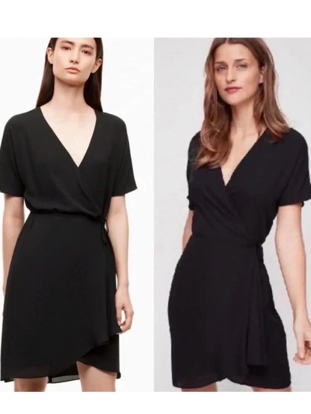 Aritzia Babaton Wallace Wrap Dress Medium Black Surplice LBD